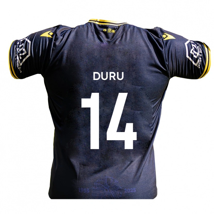 Danxen Dames Chinedu Duru #14 Marine Geel Thuisshirt Thuistenue 2025/26 T-Shirt