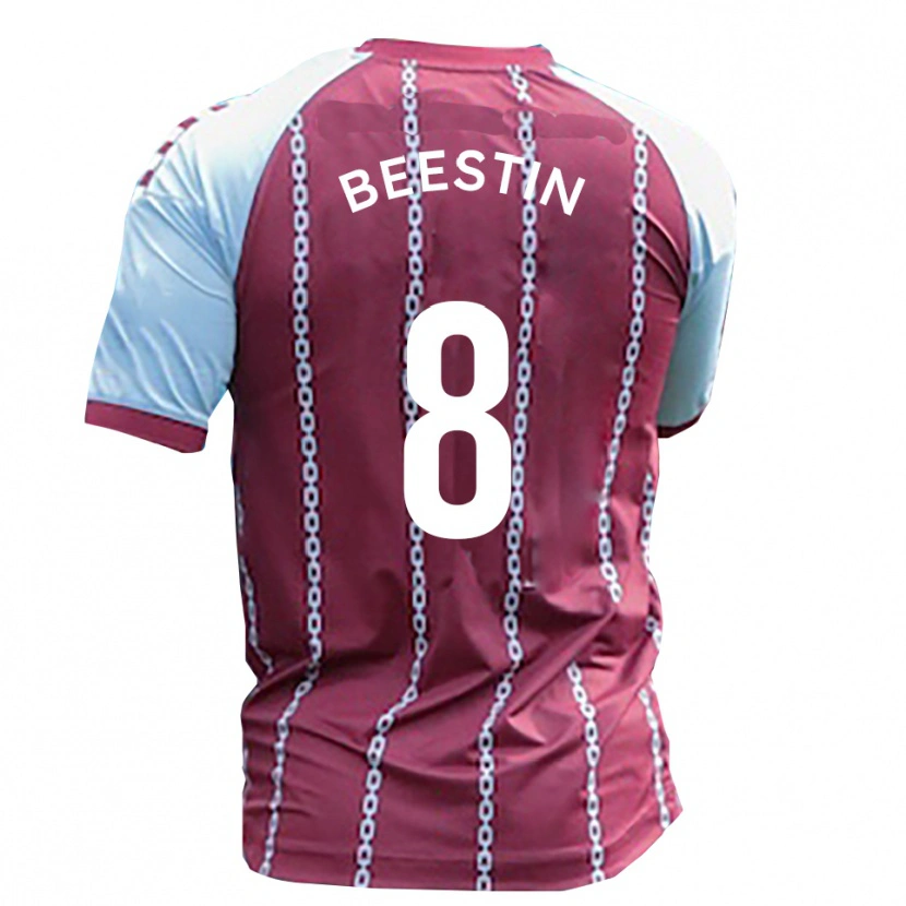 Danxen Dames Alfie Beestin #8 Hemelsblauw Roest Rood Thuisshirt Thuistenue 2025/26 T-Shirt