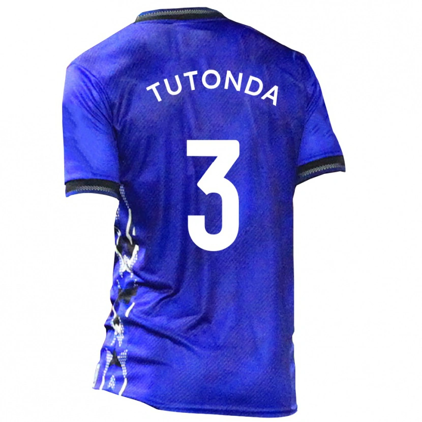 Danxen Dames David Tutonda #3 Blauw Wit Thuisshirt Thuistenue 2025/26 T-Shirt