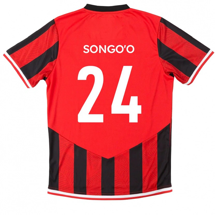 Danxen Dames Yann Songo'o #24 Rood Zwart Thuisshirt Thuistenue 2025/26 T-Shirt