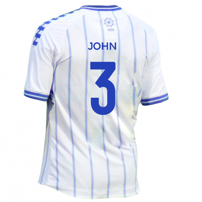 Danxen Dames Cameron John #3 Wit Blauw Thuisshirt Thuistenue 2025/26 T-Shirt