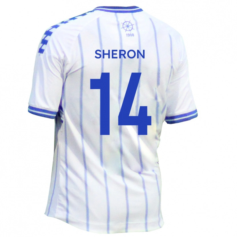 Danxen Dames Nathan Sheron #14 Wit Blauw Thuisshirt Thuistenue 2025/26 T-Shirt