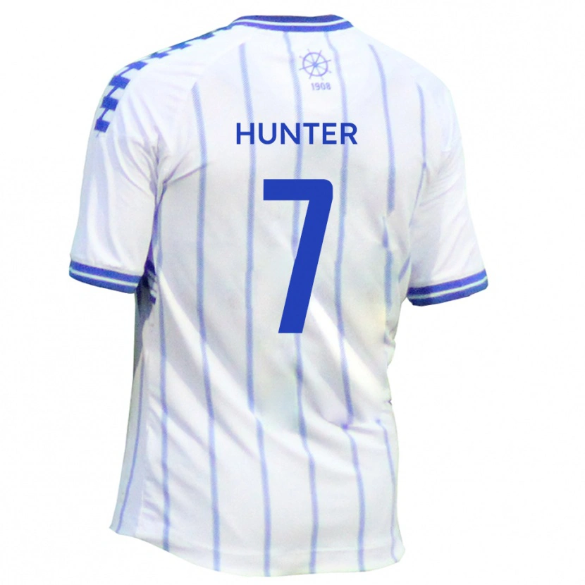 Danxen Dames Jack Hunter #7 Wit Blauw Thuisshirt Thuistenue 2025/26 T-Shirt