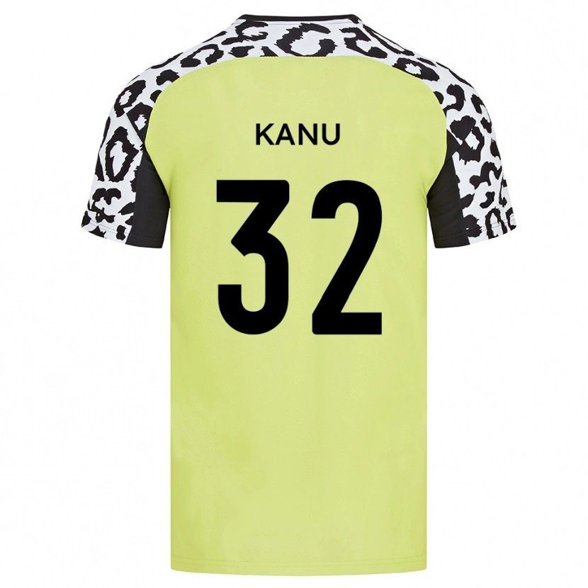 Danxen Dames Abraham Kanu #32 Fluorescerend Geel Thuisshirt Thuistenue 2025/26 T-Shirt