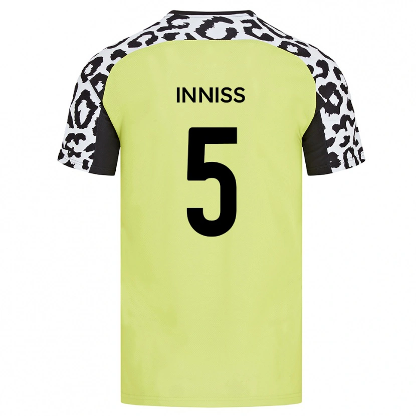 Danxen Dames Ryan Inniss #5 Fluorescerend Geel Thuisshirt Thuistenue 2025/26 T-Shirt