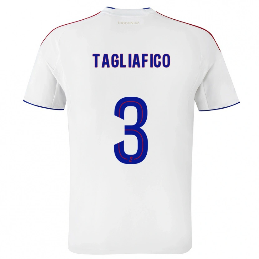 Danxen Dames Nicolás Tagliafico #3 Wit Rood Thuisshirt Thuistenue 2025/26 T-Shirt