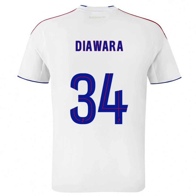 Danxen Dames Mahamadou Diawara #34 Wit Rood Thuisshirt Thuistenue 2025/26 T-Shirt