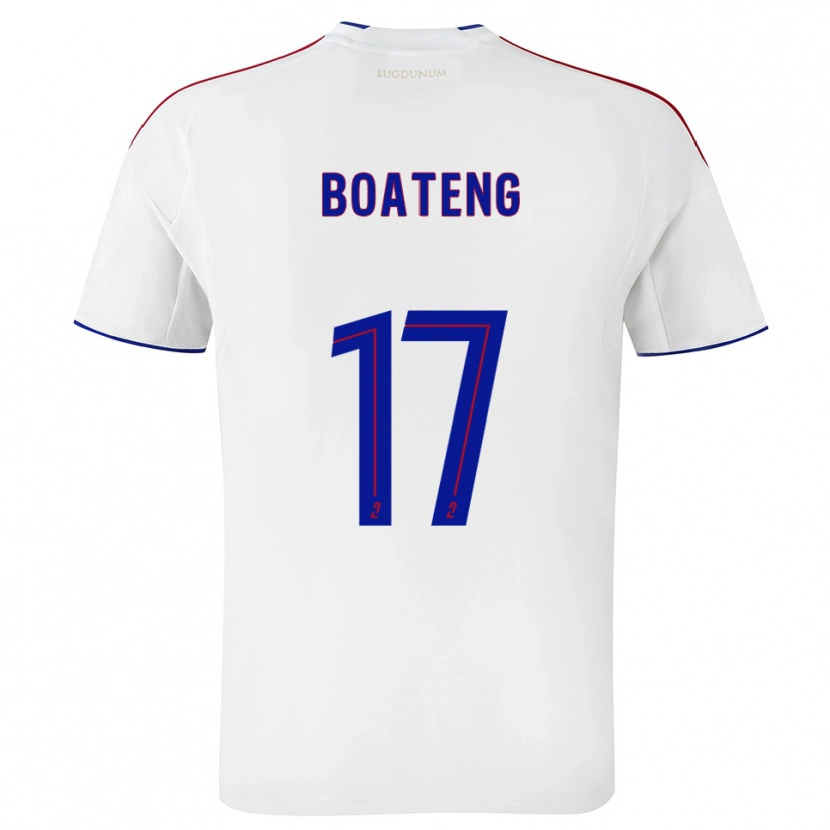 Danxen Dames Jerome Boateng #17 Wit Rood Thuisshirt Thuistenue 2025/26 T-Shirt
