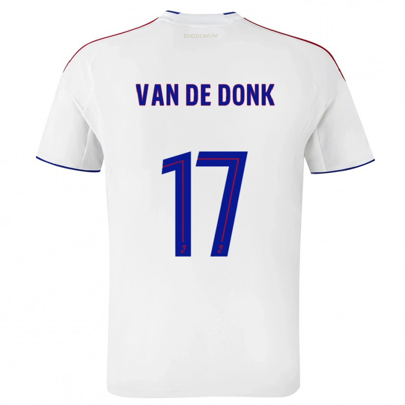 Danxen Dames Danielle Van De Donk #17 Wit Rood Thuisshirt Thuistenue 2025/26 T-Shirt