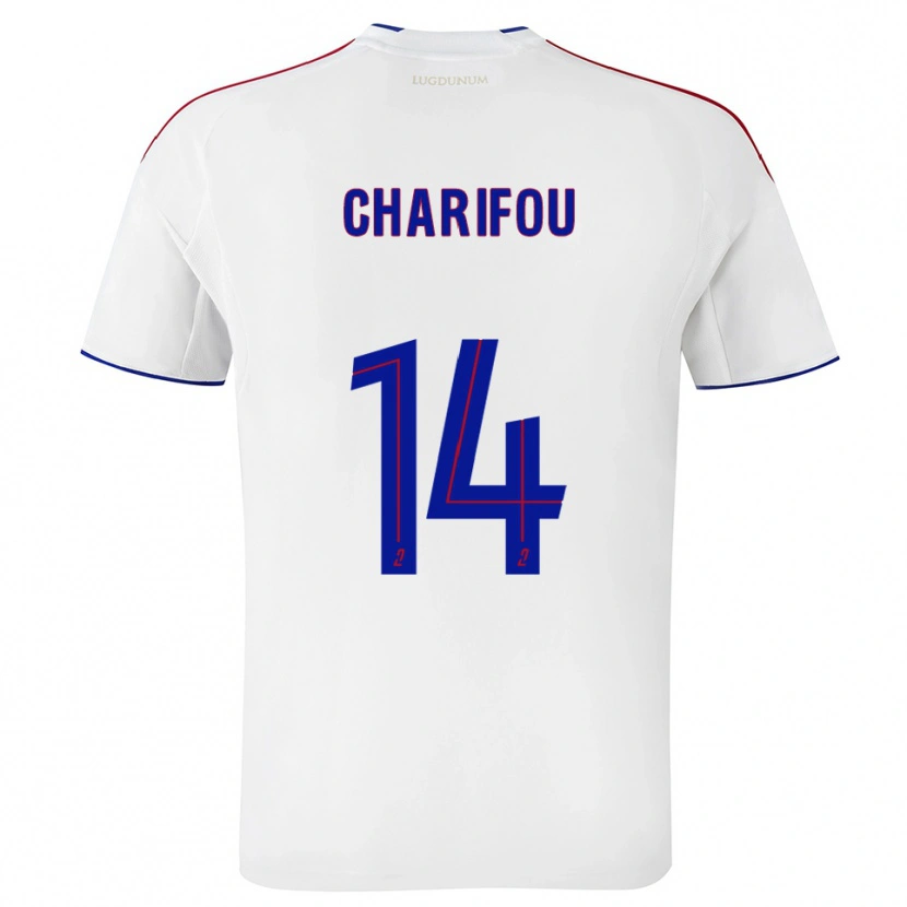 Danxen Dames Imdad Charifou #14 Wit Rood Thuisshirt Thuistenue 2025/26 T-Shirt