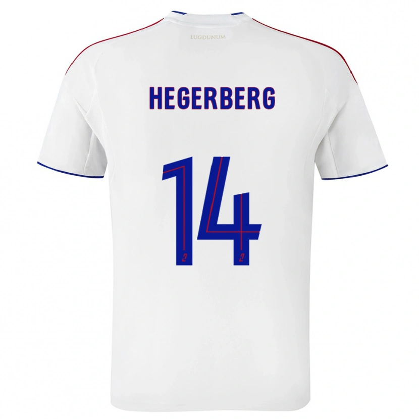 Danxen Dames Ada Hegerberg #14 Wit Rood Thuisshirt Thuistenue 2025/26 T-Shirt