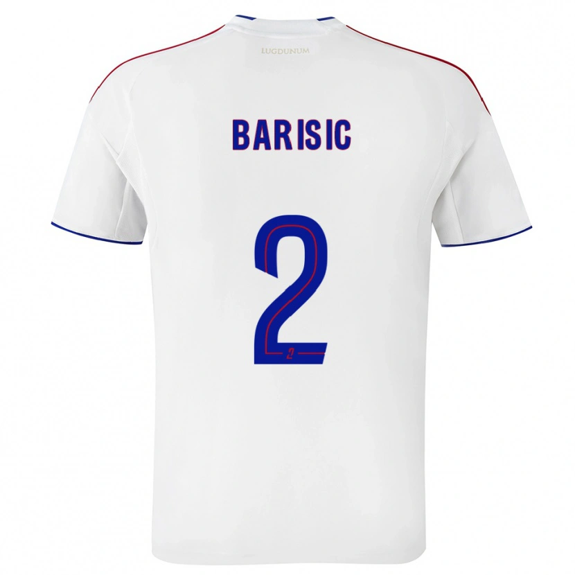 Danxen Dames Téo Barišić #2 Wit Rood Thuisshirt Thuistenue 2025/26 T-Shirt
