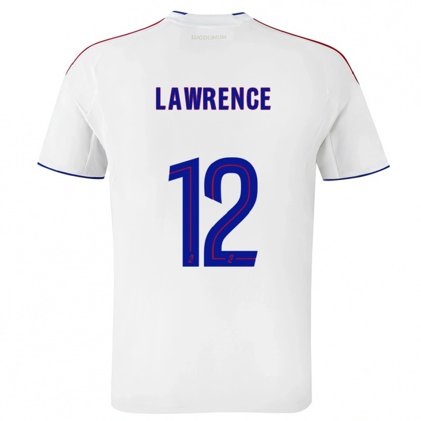 Danxen Dames Ashley Lawrence #12 Wit Rood Thuisshirt Thuistenue 2025/26 T-Shirt