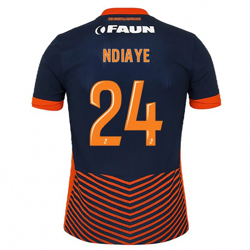 Danxen Dames Junior Ndiaye #24 Middernachtblauw Oranje Thuisshirt Thuistenue 2025/26 T-Shirt