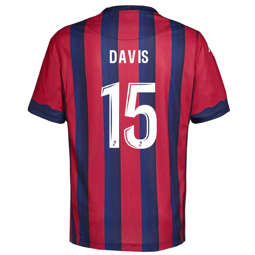Danxen Dames Matthew Davis #15 Bourgondisch Marine Thuisshirt Thuistenue 2025/26 T-Shirt