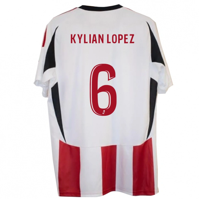 Danxen Dames Kylian Lopez #6 Rood Blauw Thuisshirt Thuistenue 2025/26 T-Shirt