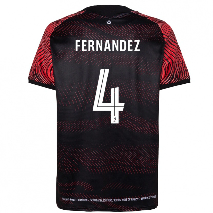 Danxen Dames Nehemiah Fernandez #4 Wit Rood Thuisshirt Thuistenue 2025/26 T-Shirt