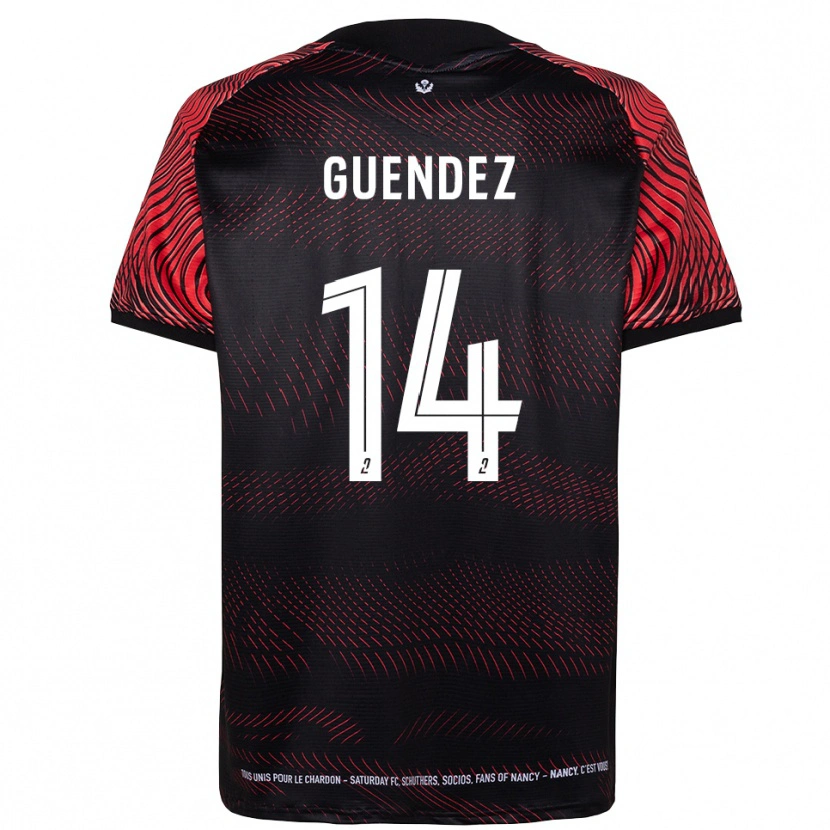 Danxen Dames Mattheo Guendez #14 Wit Rood Thuisshirt Thuistenue 2025/26 T-Shirt