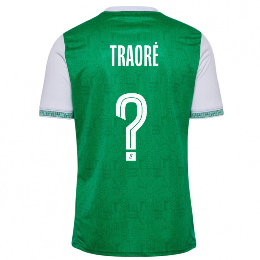 Danxen Dames Aboubakar Traoré #0 Groen Wit Thuisshirt Thuistenue 2025/26 T-Shirt