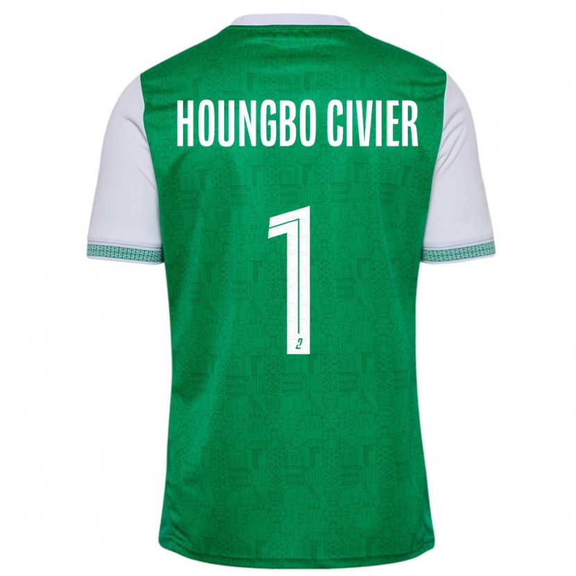 Danxen Dames Matéo Houngbo Civier #1 Groen Wit Thuisshirt Thuistenue 2025/26 T-Shirt
