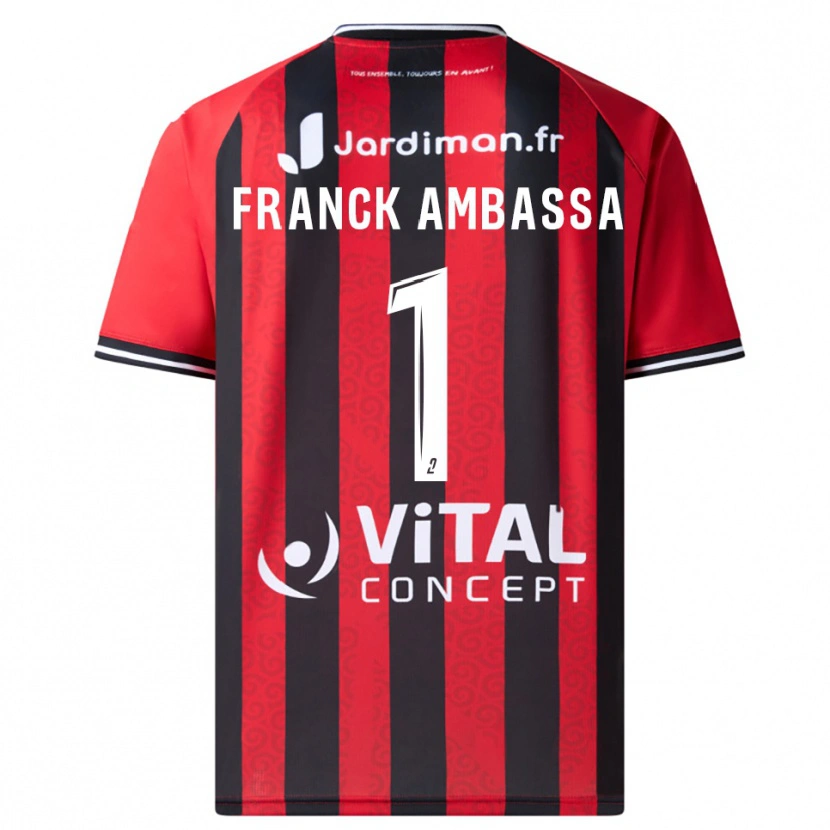 Danxen Dames Gaspard Franck Ambassa #1 Rood Zwart Thuisshirt Thuistenue 2025/26 T-Shirt