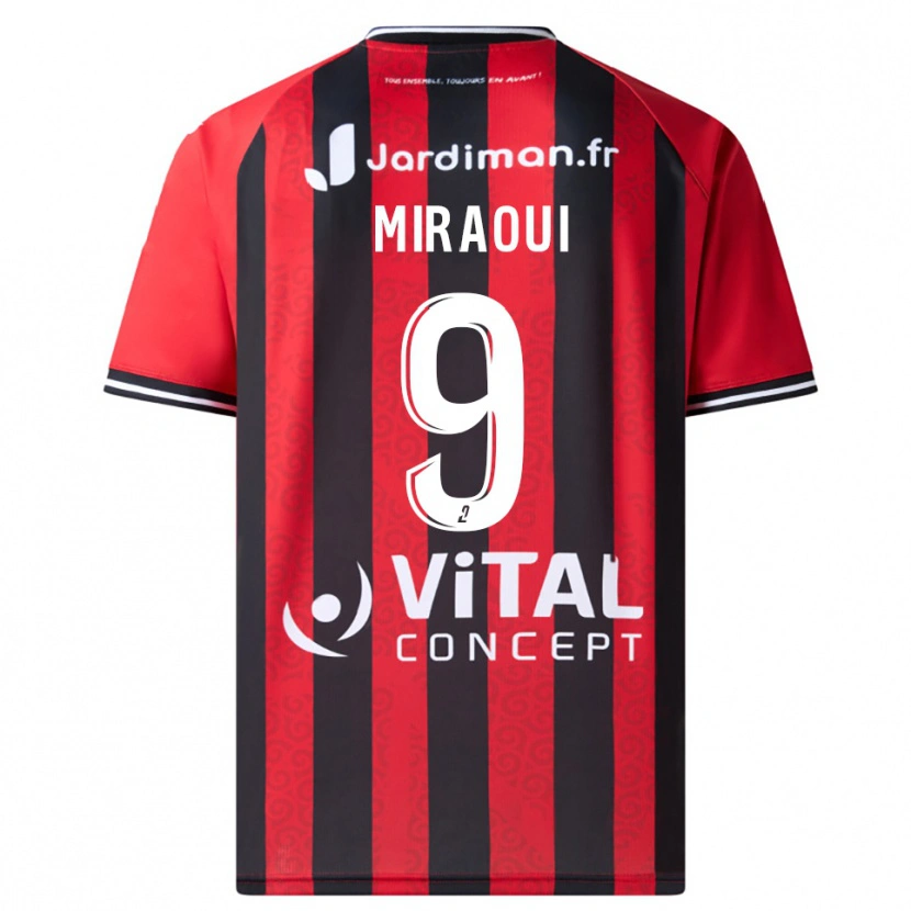 Danxen Dames Ilias Miraoui #9 Rood Zwart Thuisshirt Thuistenue 2025/26 T-Shirt