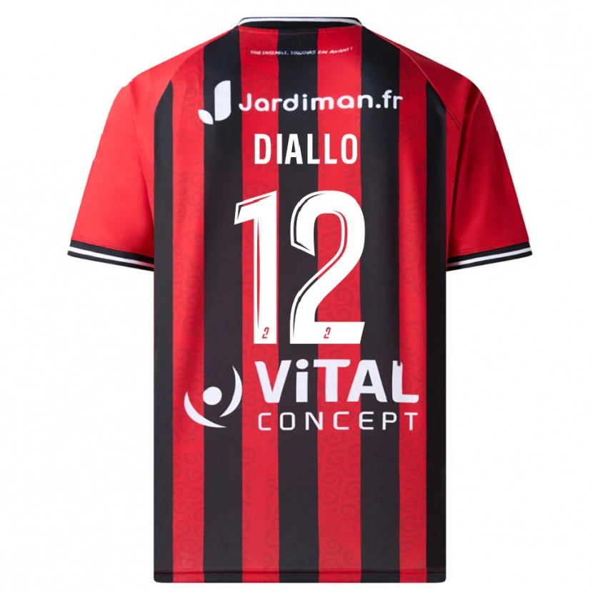Danxen Dames Youssouf Diallo #12 Rood Zwart Thuisshirt Thuistenue 2025/26 T-Shirt