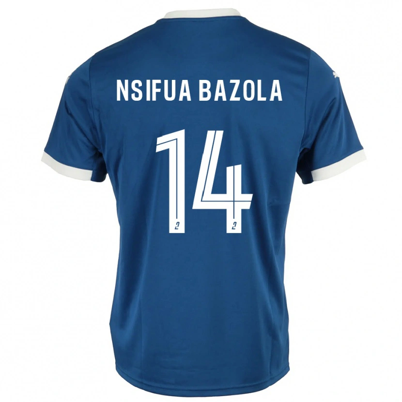 Danxen Dames Preston Nsifua Bazola #14 Blauw Wit Thuisshirt Thuistenue 2025/26 T-Shirt