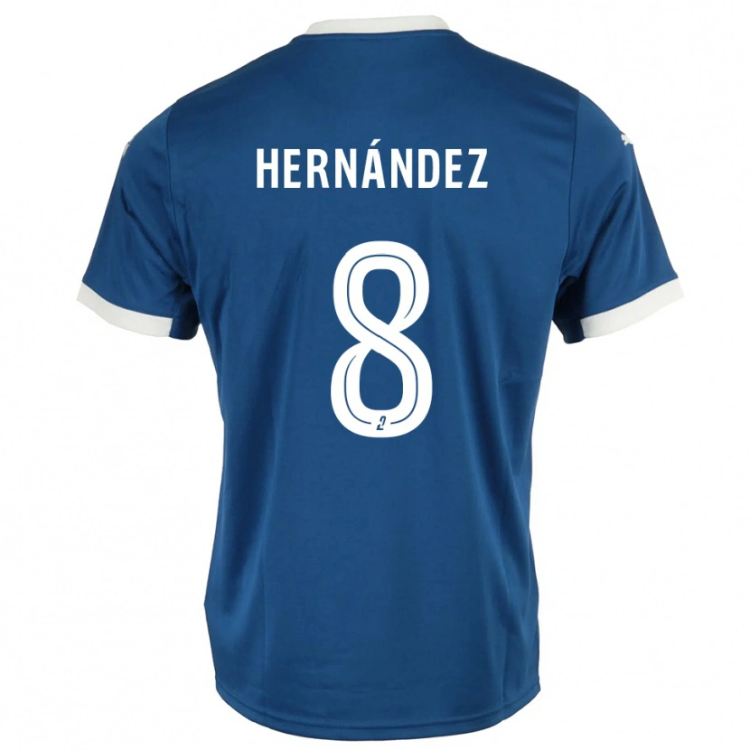 Danxen Dames Pablo Hernandez #8 Blauw Wit Thuisshirt Thuistenue 2025/26 T-Shirt