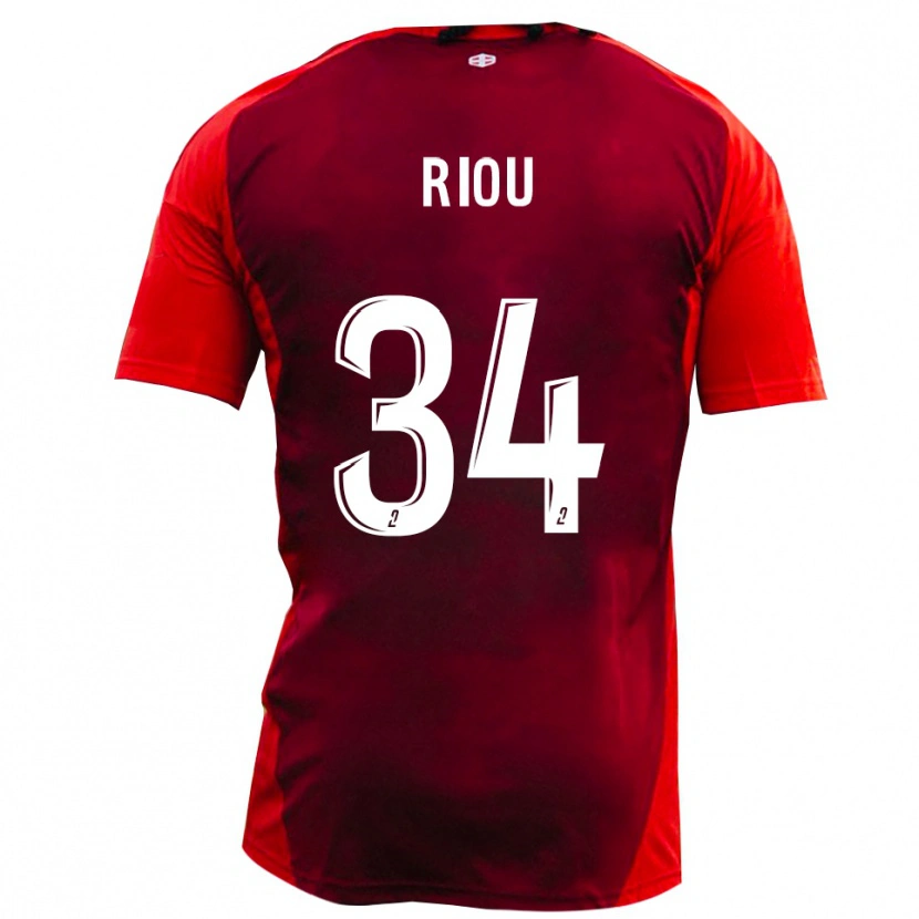 Danxen Dames Esteban Riou #34 Rood Bourgondië Thuisshirt Thuistenue 2025/26 T-Shirt