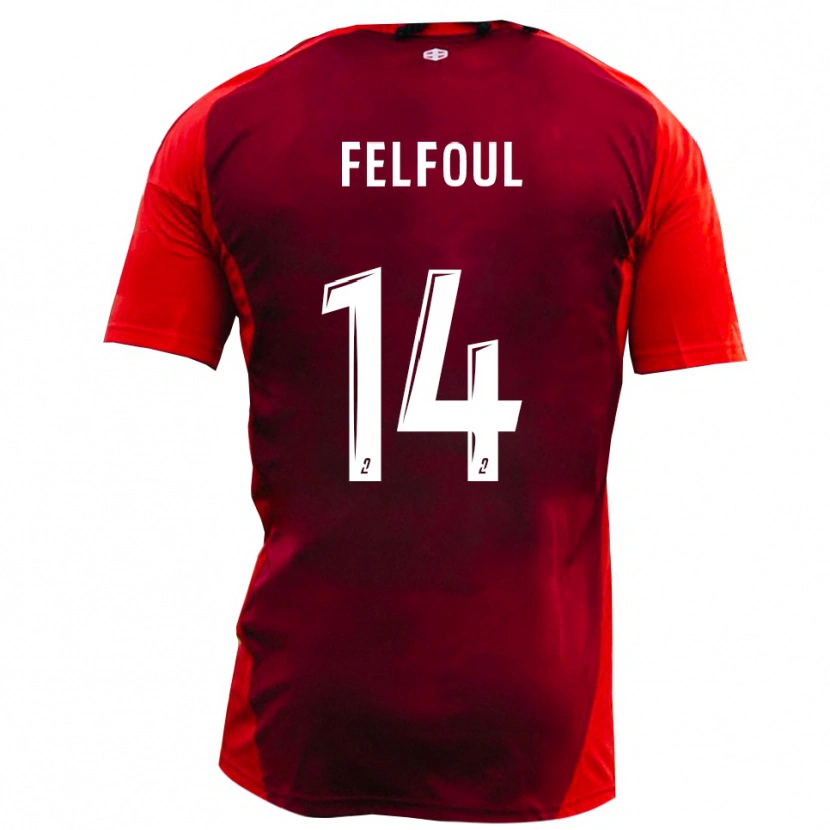Danxen Dames Wassim Felfoul #14 Rood Bourgondië Thuisshirt Thuistenue 2025/26 T-Shirt