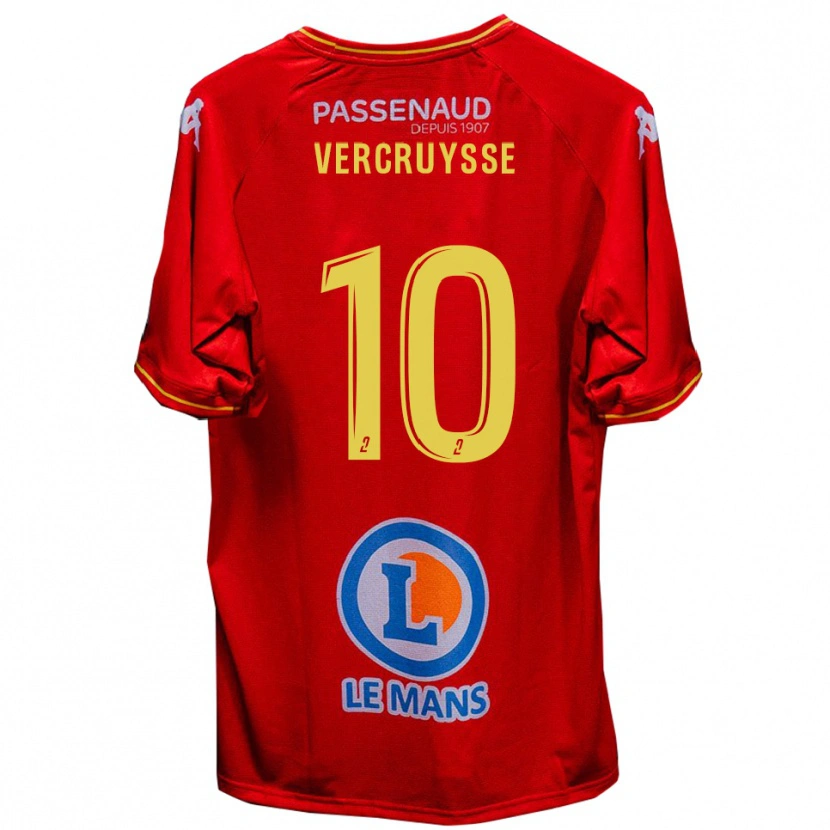 Danxen Dames Jean Vercruysse #10 Rood Geel Thuisshirt Thuistenue 2025/26 T-Shirt