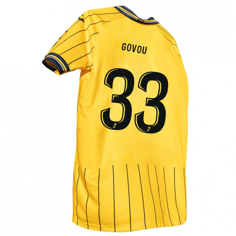 Danxen Dames Mensah Govou #33 Geel Marine Thuisshirt Thuistenue 2025/26 T-Shirt