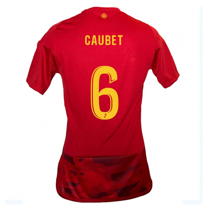 Danxen Dames Antoine Caubet #6 Rood Geel Thuisshirt Thuistenue 2025/26 T-Shirt