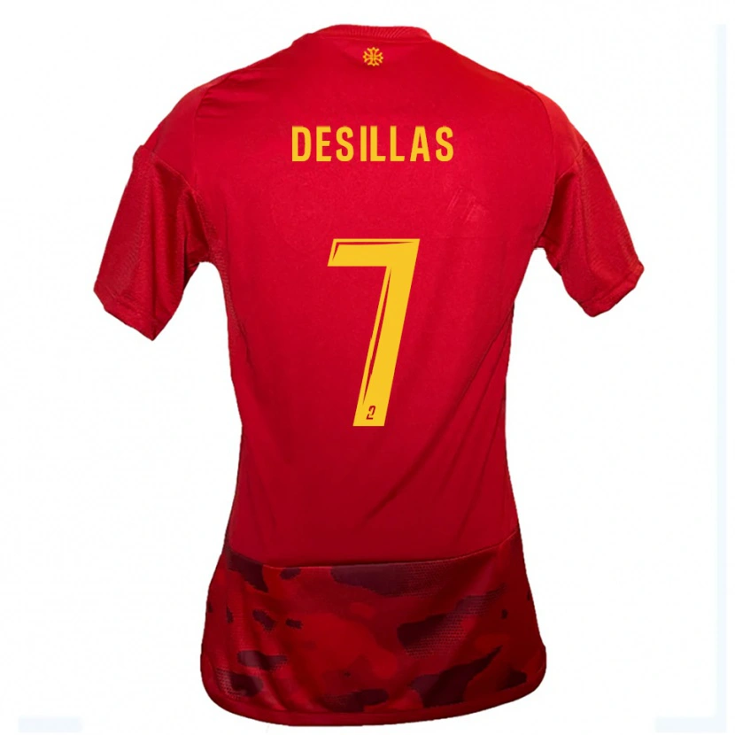 Danxen Dames Audric Desillas #7 Rood Geel Thuisshirt Thuistenue 2025/26 T-Shirt