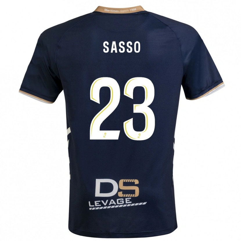 Danxen Dames Vincent Sasso #23 Marine Goud Thuisshirt Thuistenue 2025/26 T-Shirt