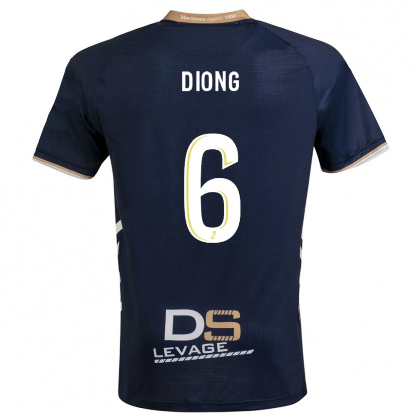 Danxen Dames Pape Diong #6 Marine Goud Thuisshirt Thuistenue 2025/26 T-Shirt
