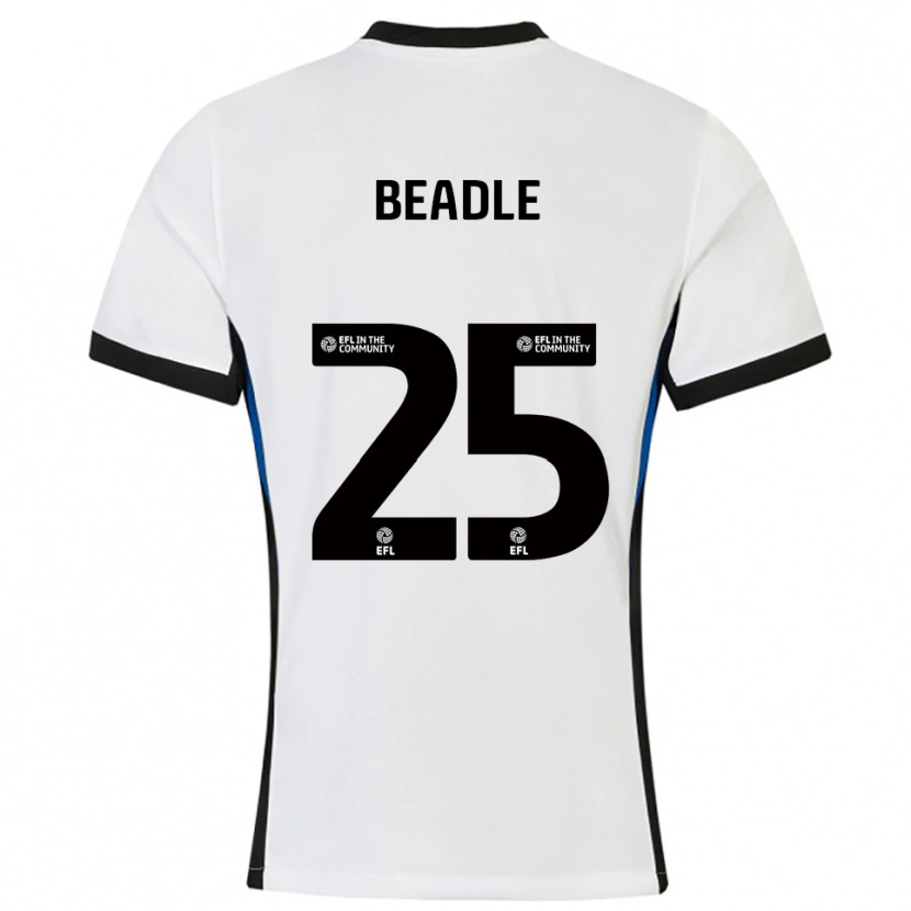 Danxen Dames James Beadle #25 Wit Blauw Uitshirt Uittenue 2025/26 T-Shirt
