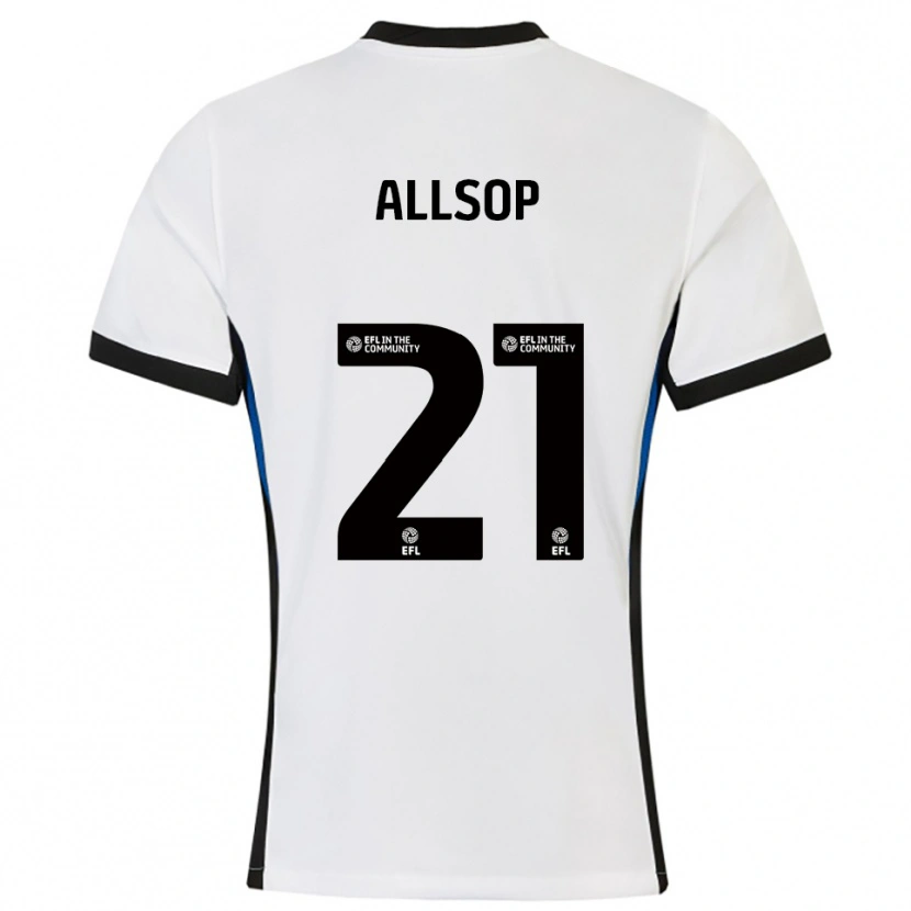 Danxen Dames Ryan Allsop #21 Wit Blauw Uitshirt Uittenue 2025/26 T-Shirt