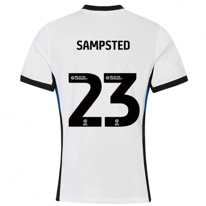 Danxen Dames Alfons Sampsted #23 Wit Blauw Uitshirt Uittenue 2025/26 T-Shirt