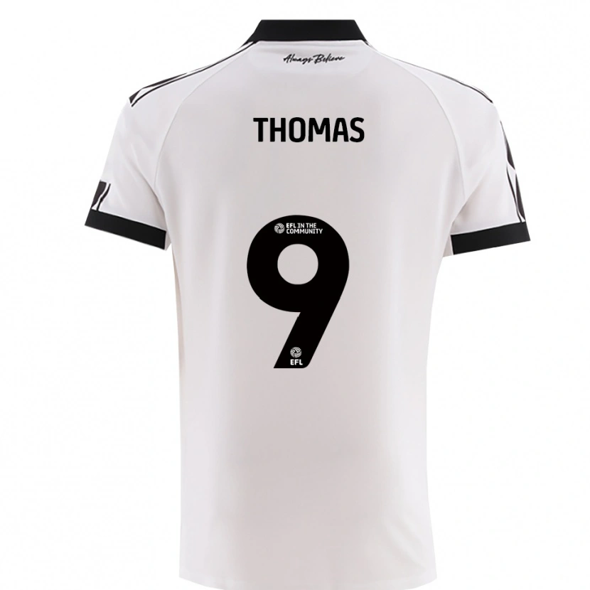 Danxen Dames Olly Thomas #9 Wit Zwart Uitshirt Uittenue 2025/26 T-Shirt
