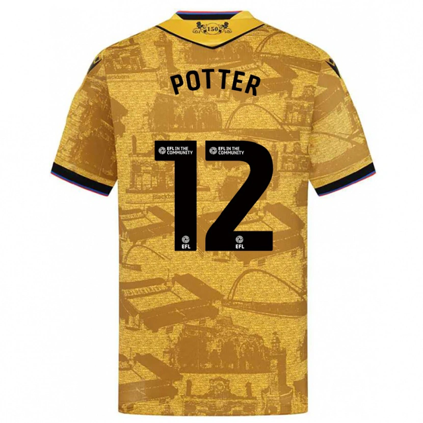 Danxen Dames Aaron Potter #12 Goud Zwart Uitshirt Uittenue 2025/26 T-Shirt