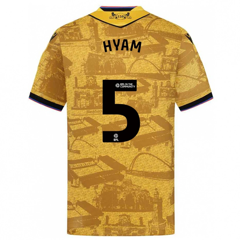 Danxen Dames Dominic Hyam #5 Goud Zwart Uitshirt Uittenue 2025/26 T-Shirt