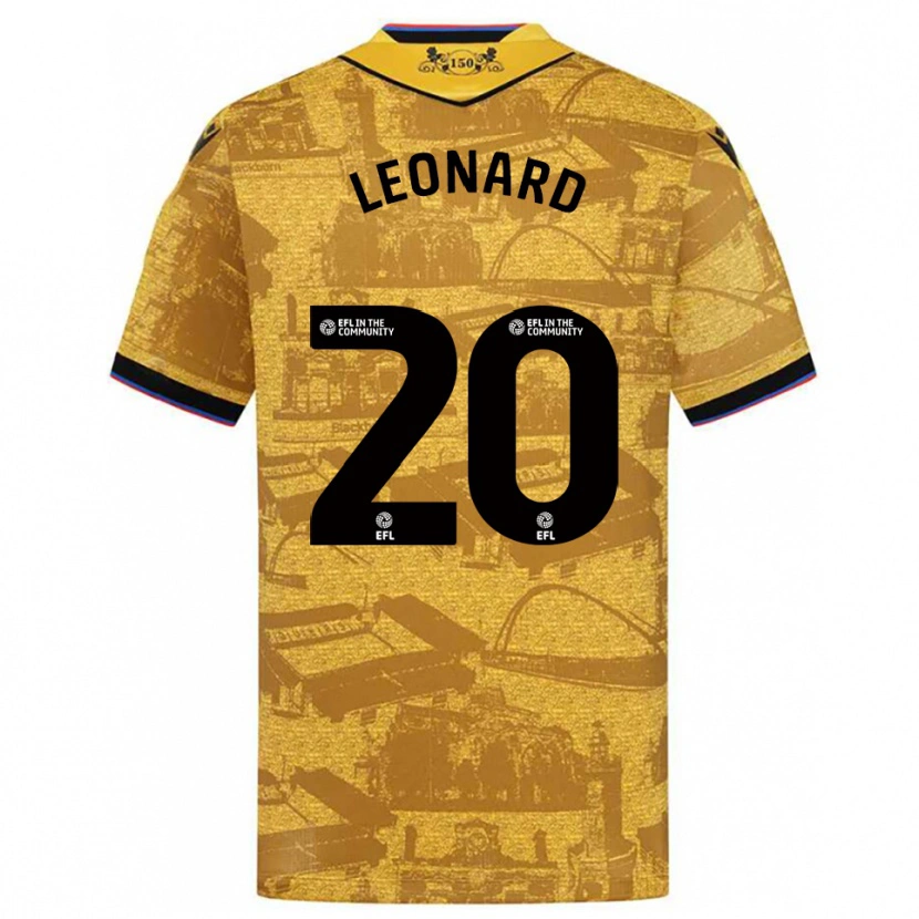 Danxen Dames Harry Leonard #20 Goud Zwart Uitshirt Uittenue 2025/26 T-Shirt