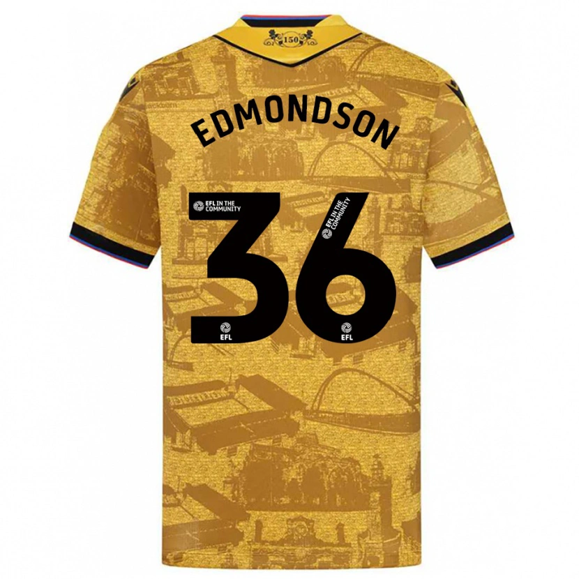Danxen Dames James Edmondson #36 Goud Zwart Uitshirt Uittenue 2025/26 T-Shirt