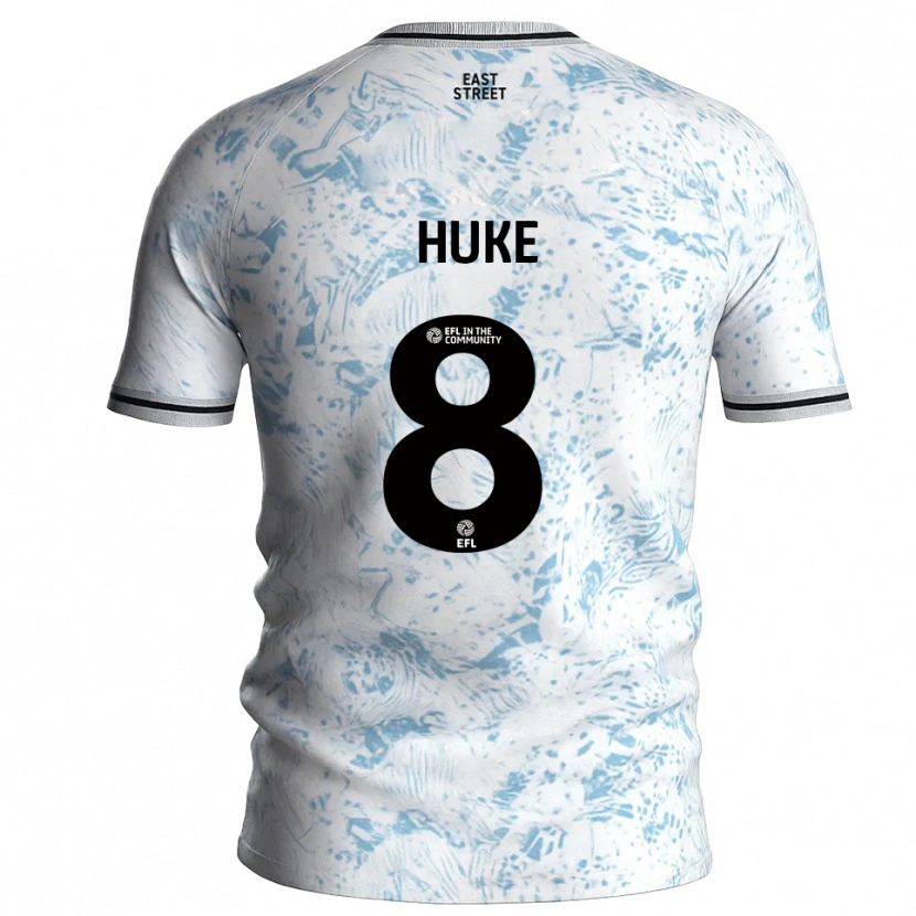 Danxen Dames Ryan Huke #8 Wit Hemelsblauw Uitshirt Uittenue 2025/26 T-Shirt
