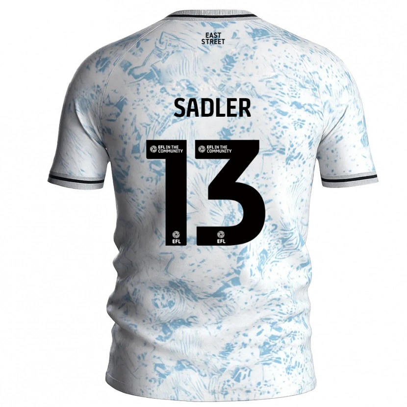 Danxen Dames Jude Sadler #13 Wit Hemelsblauw Uitshirt Uittenue 2025/26 T-Shirt