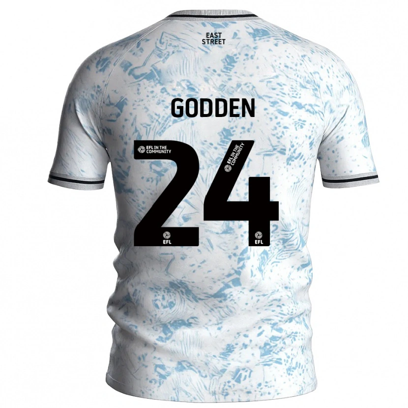 Danxen Dames Matty Godden #24 Wit Hemelsblauw Uitshirt Uittenue 2025/26 T-Shirt