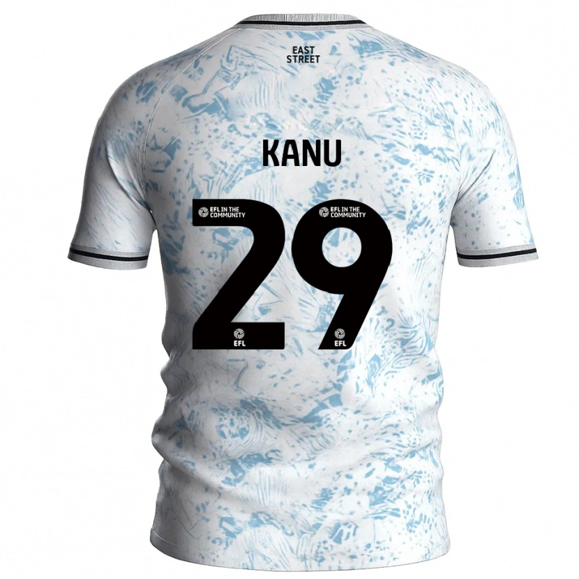 Danxen Dames Daniel Kanu #29 Wit Hemelsblauw Uitshirt Uittenue 2025/26 T-Shirt
