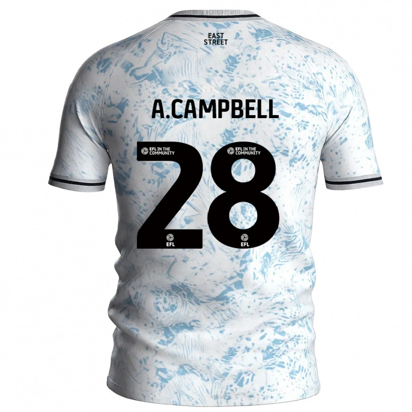 Danxen Dames Allan Campbell #28 Wit Hemelsblauw Uitshirt Uittenue 2025/26 T-Shirt